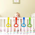 8PCS Baby Playpen Pull Up Rings in 4 Colors - Crib Assistant Rings for Infant Baby Toddler Walking