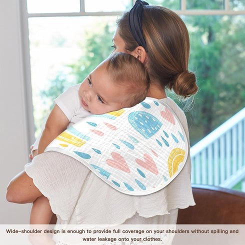 YETTASBIN Cartoon Rainbow Muslin Baby Burp Cloth, Super Soft Absorbent Cotton Burp Rag Baby Bibs Feeding Cloth