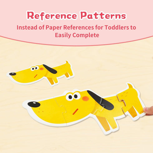 TOI Large Piece Toddler Jigsaw Puzzles for Kids 2-3 Year Old, Animal Shaped Big Puzzles for Beginner, Preschool Puzzle for Toddler Learning, Farm Animals