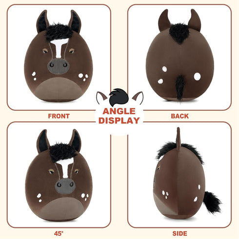 12" PEACH CAT Original Appaloosa Horse Stuffed Animal Cute Horse Plush Soft Plushies Toys Gifts for Kids Adults Dark