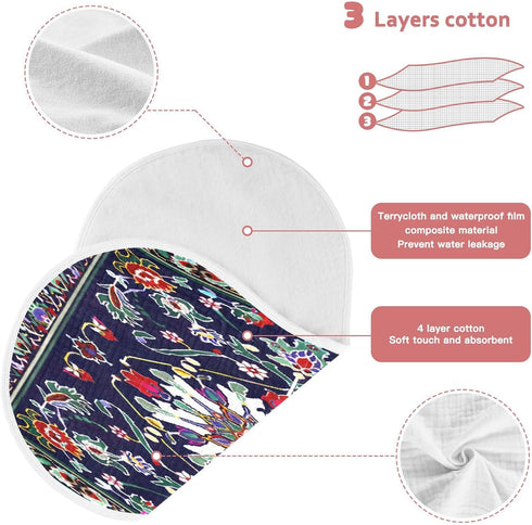 YETTASBIN Mexican Floral Muslin Baby Burp Cloth, Super Soft Absorbent Cotton Burp Rag Baby Bibs Feeding Cloth