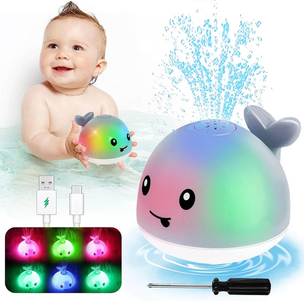 Toddla Whale Bath Toy Sprinkler, Light Up Water Whale Bath Toy for Toddlers 1-3, Bathtub Toys for Infants 6-12 Months