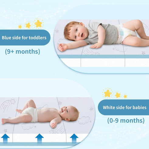 Pack 38"x26", Pack Trifold and Play Mattress Double-Layer N Play Mattresses for Baby Toddler with Waterproof Washable