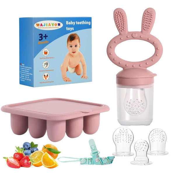 WAJIAYON Baby Breastmilk Popsicle Molds & Baby Fruit Feeder (2 Pack), Baby