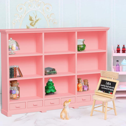 1:12 Scale Dollhouse Bookshelf, Classic Doll House Bookcase & Versatile Dollhouse Furniture Decor, Interesting