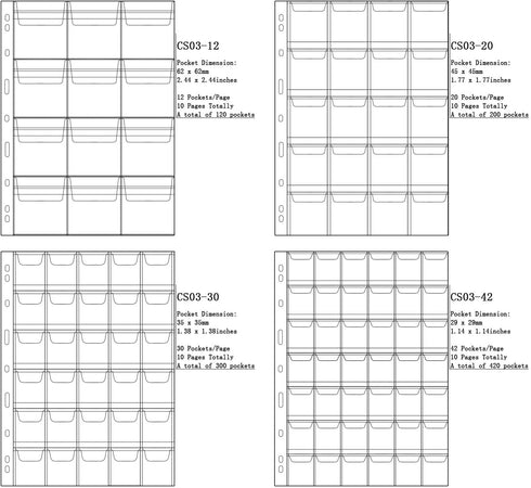 Uncle Paul Coin Collecting Pages, 5 Sheets, 20 Pockets, Standard 9-Hole Coin Pocket Inserts
