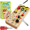 TenFans Wooden Montessori Busy Board with LED Light Switch, Sensory Toy for Toddlers 3+ Year Olds