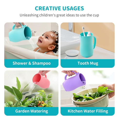 LOYATRO Baby Bath Rinse Cup Shower Shampoo Bowl Water Bath Bucket, Toddler Bath Toys Cup Water Containers Wash