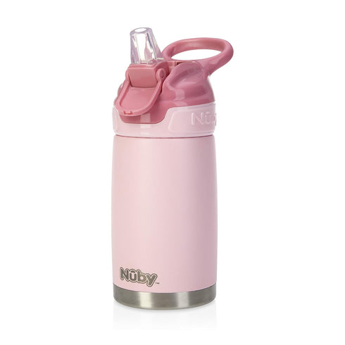 Nuby Thirsty Kids No Spill Flip-It Reflex Stainless Steel Travel Cup or