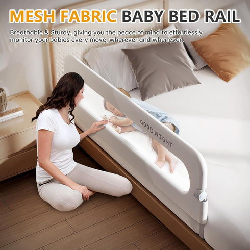 strenkitech (59inch) Foldable Toddler Bed Rails - Kids Guard Bumper for Crib Safe Bed Side Rail for Twin Queen King
