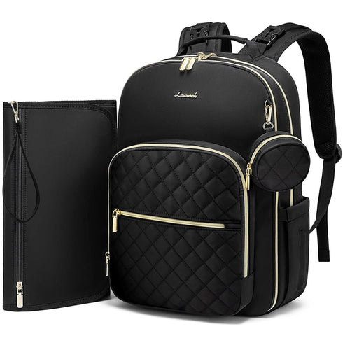 LOVEVOOK Diaper Bag Backpack, Quilted Baby Bag with Changing Pad & Pacifier
