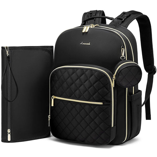 LOVEVOOK Diaper Bag Backpack, Quilted Baby Bag with Changing Pad & Pacifier