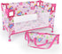 Toy Baby Doll Crib for 18'' Dolls, Cute Pink Heart Designed Baby Doll Bed with Carry Bag, Doll Furniture for Girls