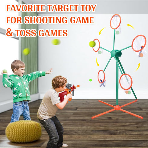Kids Shooting Target for Nerf Gun Party - Outdoor Indoor Large Rotating Target Challenge, Shooting Game Practice for
