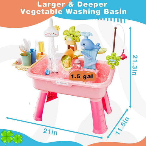Cosminy 2026 3+, 4-8 Upgraded Water Table for Toddlers Water Table for Kids Ages with Pump, Play Sink with Running