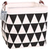 Square Canvas Toy Storage Bins, Collapsible Basket with Handle for Nursery Storage and Laundry