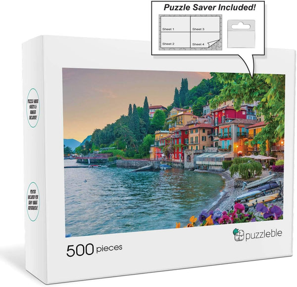 Lake Como Jigsaw Puzzle - 500 Pieces - Italy Puzzle for Adults and Teens - Family Game Night