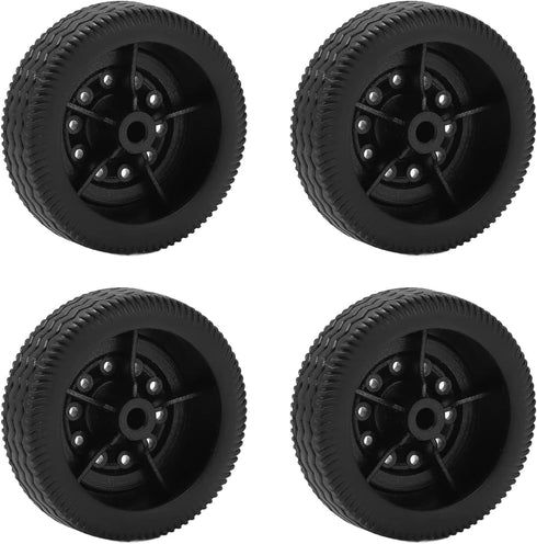 VBESTLIFE RC Tires Set Replacement, Rubber Tires with Plastic Hubs for D12mini Upgrade Parts, RC Rim Accessories