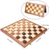 VAMSLOVE 14inch Checkers Folding Wooden Game Set, Classic 8x8 Checkerboard with Pieces Storage Slots (Instructions