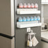 WAKCCIL 2 Pack Magnetic Baby Bottle Organizer for Refrigerator, Space-Saving Metal Storage Rack with Rotating Hook