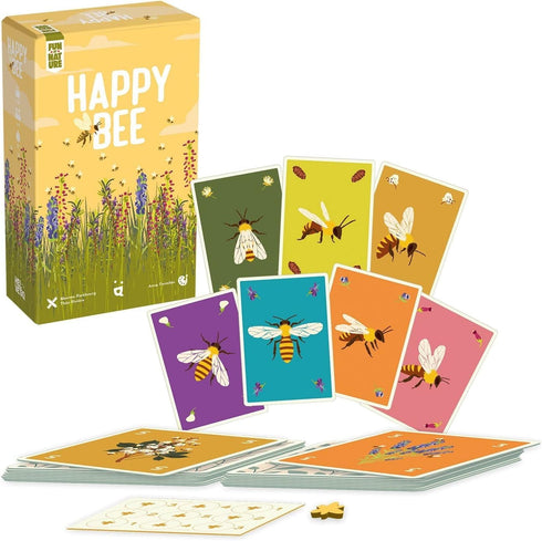 Happy Bee Card Game - Strategic Pollen Harvesting for Kids & Adults, Ages 8+, 3-6 Players, 15 Minutes