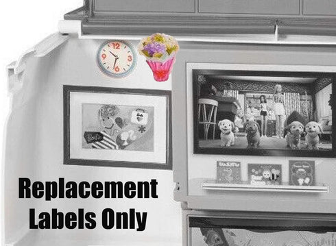 Replacement Stickers for Barbie Care Clinic Playset, Barbie Doll FRM19, Sheet D, Stickers 24-28, 40, 43, 44, 47