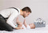 Sammy & Lou Light Gray Felt Storage Caddy, Divided Design for Diapers and Wipes, 11.5"D x 6"W x 8"H