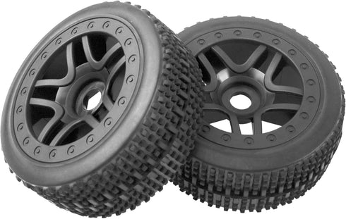 4Pcs ShareGoo 1/8 Buggy Tires, OD 4.4'', Rubber Tires & 17mm Hex Hub Wheel Rims Set for Redcat Teamc Losi HPI Kyosho