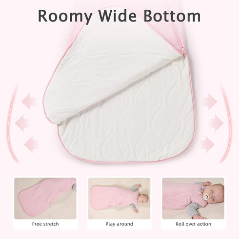 HEDSYOUHH 6-18 1.0 2-Way Sleep Sack for Months Baby, TOG for Spring and Autumn, Wearable Blanket, Bamboo Rayon, Zipper
