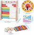 Wooden Abacus for Kids, Math Manipulatives Learning Clock for 5-8 Year Olds, Montessori Educational Math Toys for