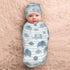 Lcokin Set Cute Elephant Baby Stuff Swaddle Blanket Hat for Boys Girls, Soft Newborn Swaddle Wrap Receiving Blanket