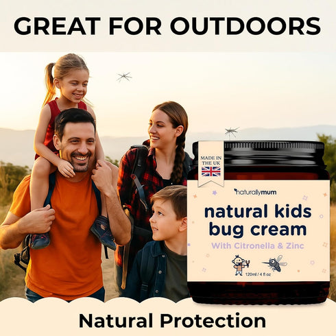 NaturallyMum Natural Bug Cream for Kids & Babies - Skin Soothing Formula with Zinc
