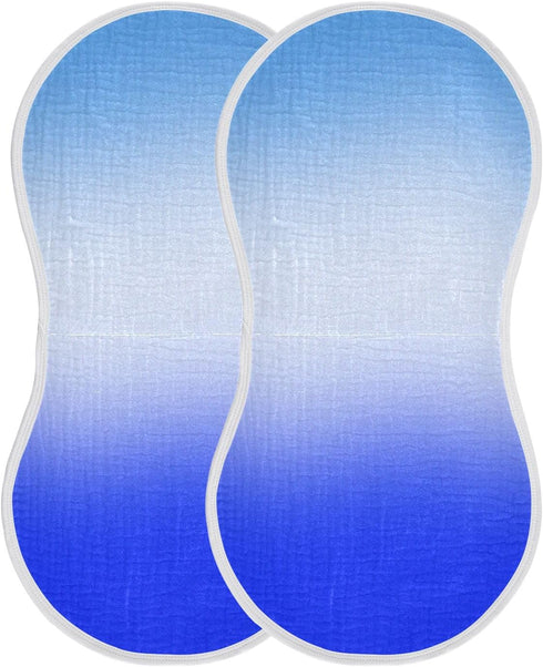 decor gift 4 Pack 22x11in Cotton Baby Burp Cloths Soft and Absorbent? Blue Calm Gradient Feed Cloth for Unisex