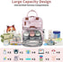Backpack Diaper Bag for Baby Girl, Multifunction Waterproof Diaper Bag for Mom Dad, Large Pink Floral Baby Diaper Bags