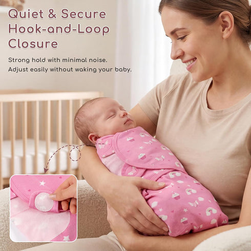 Yukkidds 0-3 100% 2 Pack Baby Swaddle Blanket Months Cotton Newborn Swaddles Bag Adjustable Sleeping Wraps Newborn