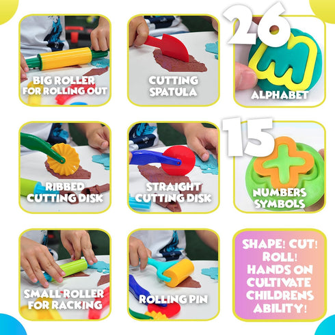Clay and Play Dough Tools Six Piece Set, Ages 3 & Up DIMROM (47pcs)