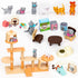43Pcs Cat Figures Playset, Interactive Pretend Play Kit, Realistic Cats Care Center for Girls Boys Age 3 4 5 6+,