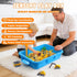 2.2lbs 5 3 4 5 6 7 8+ Construction Sensory Bin with Lid, Magic Sand & Construction Trucks, Sensory Sand Kit
