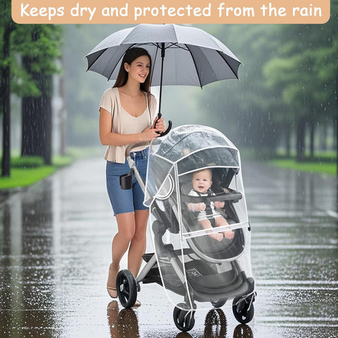 Eiszhjk Stroller Rain Cover Compatible with Graco - Waterproof Stroller Rain Cover, Windproof Travel Weather Shield