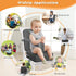SMZCTYL Toddler Booster Seat for Kitchen Chair & Dining Table Waterproof PU Foam Cushion with Backrest & Safety Straps