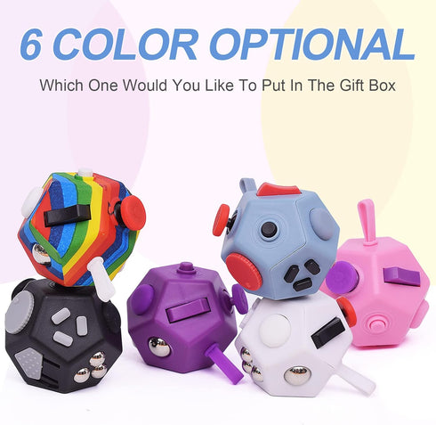 Toys,12 UOOEFUN Small Fidget Sided Fidget Toys,Mini Cube Toys Relief Stress,Autism and Anxiety Depression Anti for Kids
