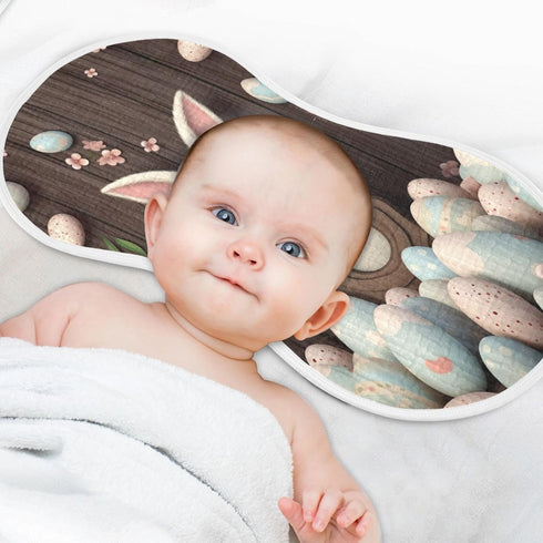 YETTASBIN Easter Bunny Egg Muslin Baby Burp Cloth, Super Soft Absorbent Cotton Burp Rag Baby Bibs Feeding Cloth