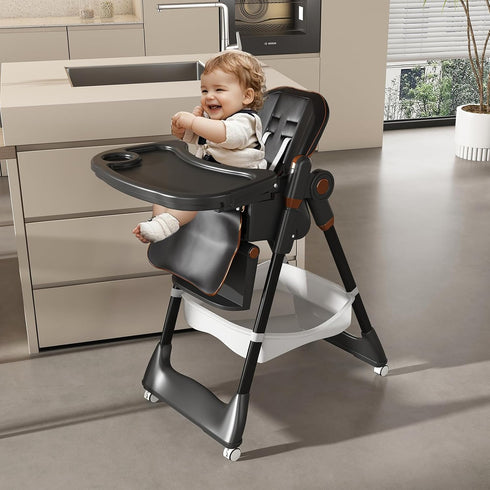 KYDEVO 5 3 Portable High Chair, High Chairs for Babies and Toddlers, Adjustable Baby Chair, Height & Recline Adjustable