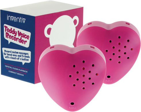 Inventiv 2 Pack, 30 Second Voice Sound Recorder Module for Plush Toy, Record Custom Messages (Pink)