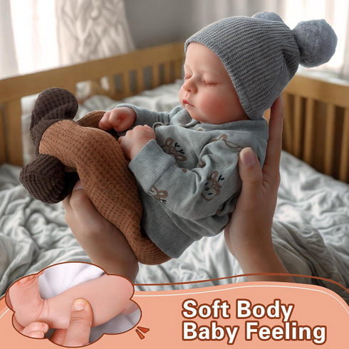 17-Inch 3+ ADFO Lifelike Reborn Baby Dolls Silicone Full Body Boy - Soft Body Realistic-Newborn Full Body Vinyl Real