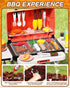STACTCUTE Playset 60Pcs 3-5+ Set Kids BBQ Grill with Realistic Steam, Sound & Lights - Pretend Play Kitchen Food Toy