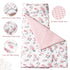 PHF Toddler Nap Mat, Floral Rollup Design with Removable Pillow & Minky Fleece Blanket, 50"x20"x2" for Kids