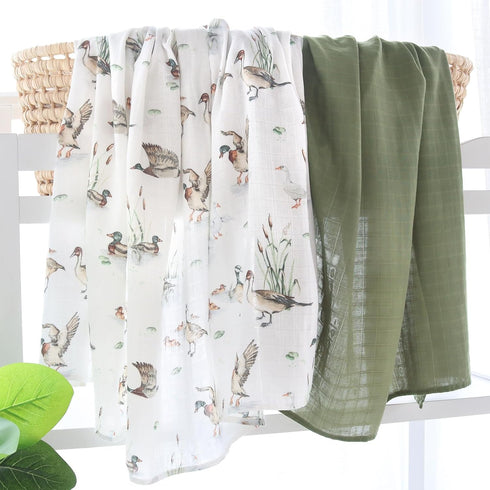 70% 30% 47 47 inches LifeTree Muslin Swaddle Blankets, Baby Swaddling Wrap Nursery Receiving Blanket for Boys & Girls