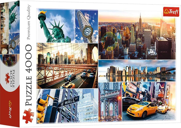 Trefl New York Collage Jigsaw Puzzle, 4000 Piece, Red 54"x38" Print, Classic DIY Puzzle for Ages 15+