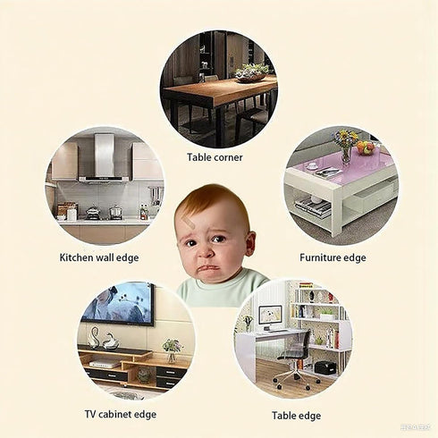 PUWANY 3M (13.1ft4M 0.8 0.8in 4 Corner Protector Baby,Corner Protectors for Furniture,Crib Bumpers,Edge Protector Strip